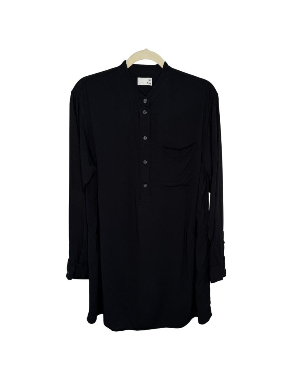 Wilfred Free Black Long-Sleeve Rayon Tunic/Dress, L